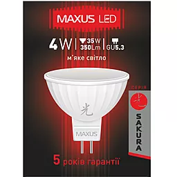 Світлодіодна лампа (LED) MAXUS 1-LED-405-01 (MR16 4W 3000K 220V GU5.3 AP) - мініатюра 2