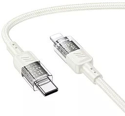Кабель USB PD Hoco U129 Spirit transparent charging 27w 3a 1.2m USB Type-C - Lightning cable beige - миниатюра 2
