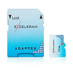 Карта памяти Exceleram microSDHC 16GB Class 10 + SD-адаптер (EMSD0004)