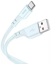 Кабель USB Hoco X97 Crystal Silicone 12W 2.4A USB Type-C Cable Blue - миниатюра 3