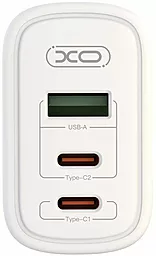 Сетевое зарядное устройство XO CE04 Fast Charger PD65W QC45W USB-A-2xUSB-C + Lightning Cable White - миниатюра 4