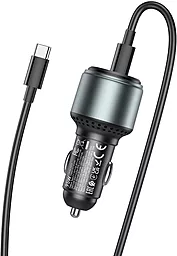 Автомобильное зарядное устройство Hoco NZ9 Galloper 95W PD/QC 3A 2xUSB-C-1xA + USB-C-C Cable Black - миниатюра 6
