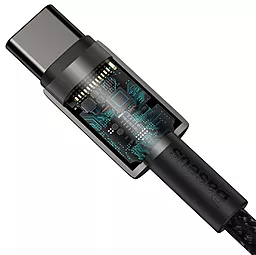 Кабель USB Baseus Tungsten Gold PD 100W 2M Type-C - Type-C Cable Black (CATWJ-A01) - миниатюра 4