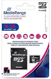 Карта памяти MediaRange 16 GB microSDHC class 10 + SD adapter (MR958) - миниатюра 2