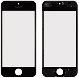 Корпусне скло дисплея Apple iPhone 5S, SE (з OCA плівкою) з рамкою, оригінал, Black