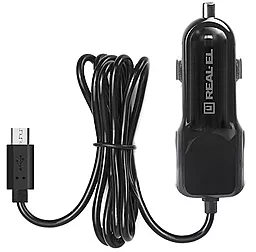 Автомобильное зарядное устройство REAL-EL CA-15 2.1A + microUSB Cable black - миниатюра 4