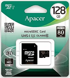 Карта памяти Apacer microSDXC 128GB Class 10 UHS-I U1 + SD-адаптер (AP128GMCSX10U1-R) - миниатюра 3