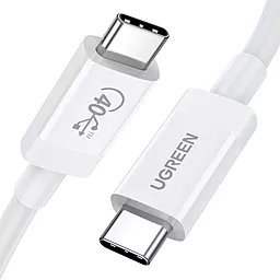 Кабель USB PD HD Ugreen US506 100W 5A 0.8M USB Type-C - Type-C Cable White (40113) - миниатюра 2