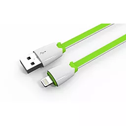 Кабель USB LDNio Lightning flat 2.1A Green (LS03) - миниатюра 3