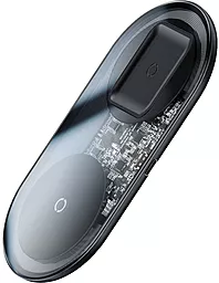 Беспроводное (индукционное) зарядное устройство быстрой QI зарядки Baseus Simple 2in1 Wireless Charger Pro Edition Transparent Black (WXJK-CA02) - миниатюра 2