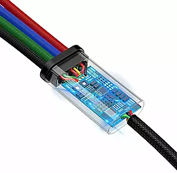 Кабель USB Baseus Rapid 18w 3.5a 4-in-1 USB to micro USB/Type-C/Type-C/Lightning Cable black (CA1T4-B01) - миниатюра 3