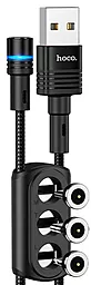 Кабель USB Hoco U98 Sunway Multi-Functional Magnetic 3-in-1 USB to Type-C/Lightning/micro USB Cable black