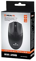 Компьютерная мышка REAL-EL RM-208 Black (EL123200030) - миниатюра 2