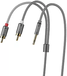 Аудио кабель Hoco Aux mini Jack 3.5 mm - 2хRCA M/M Cable 1.5 м gray - миниатюра 2