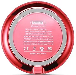Беспроводное (индукционное) зарядное устройство Remax Linon wireless charger Red (RP-W11-RED) - миниатюра 2