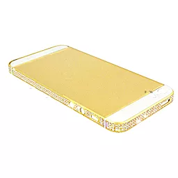 Корпус Apple iPhone 5 золотого цвета с камнями Swarovski - миниатюра 3