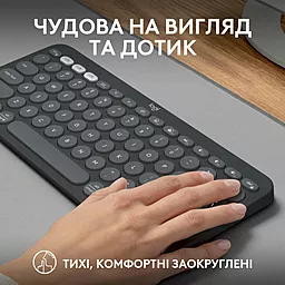 Клавиатура Logitech Pebble Keys 2 K380s Tonal Graphite UA (920-011851) - миниатюра 3