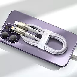 Кабель USB PD Baseus Glimmer 20W USB Type-C - Lightning Cable White (CADH000002) - миниатюра 8