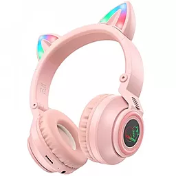 Навушники Borofone BO18 (Cat ear) Pink