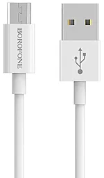 Кабель USB Borofone BX22 MicroUSB Cable White