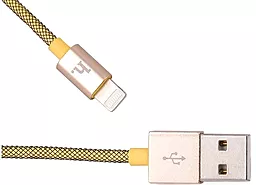 Кабель USB Hoco UPL09 Metal Carbon Lightning Cable Yellow - миниатюра 2