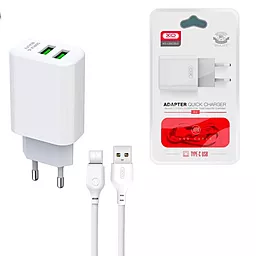 Сетевое зарядное устройство XO L85C 2xUSB 12W 2.4A + micro USB Cable White - миниатюра 3
