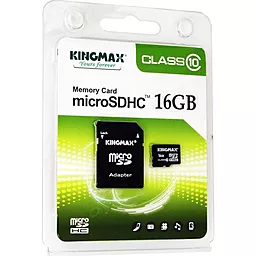 Карта памяти Kingmax microSDHC 16GB Class 10 + SD-адаптер (KM16GMCSDHC101A)