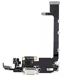 Нижний шлейф iPhone 11 Pro Max с разъемом зарядки и микрофоном Silver  - миниатюра 2