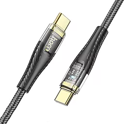 Кабель USB PD Hoco U121 Gold standard Transparent Discovery Edition 60w 3a USB Type-C - Type-C cable black  - миниатюра 4