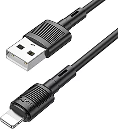 Кабель USB Hoco X83 Victory 2.4a Lightning Cable Black - миниатюра 2