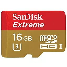 Карта пам'яті SanDisk microSDHC 16GB Class 10 UHS-I U3 + SD-адаптер (SDSQXNE-016G-GN6MA) - мініатюра 2