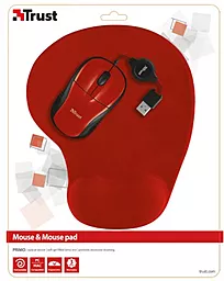 Компьютерная мышка Trust Primo Mouse with mouse pad (20427) Red - миниатюра 5