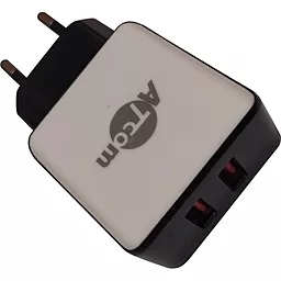 Мережевий зарядний пристрій Atcom DT-T01 2.1a 2xUSB-A ports home charger black (20101)