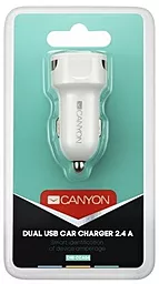 Автомобильное зарядное устройство Canyon 2USB, 2.1A White (CNE-CCA04W) - миниатюра 4