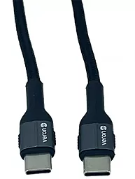 Кабель USB PD Veron CC09 Nylon 60w 3a USB Type-C - Type-C cable black - миниатюра 2