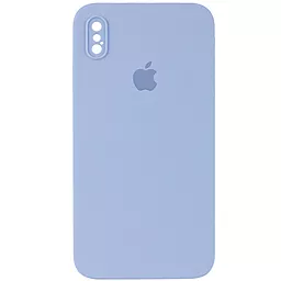 Чехол Silicone Case Full Camera Square для Apple iPhone X, iPhone XS Mist blue