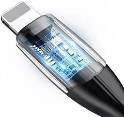 Кабель USB Baseus Horizontal Data 12W 2.4A 0.5M Lightning Cable Black (CALSP-A01) - миниатюра 6