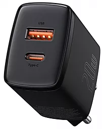 Мережевий зарядний пристрій з швидкою зарядкою Baseus Compact Quick Charger U+C 20W Black (CCXJ-B01)