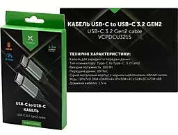 Кабель USB PD Vinga 100w 5a 1.5m USB Type-C - Type-C cable black (VCPDCU3215) - миниатюра 3