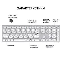 Клавиатура OfficePro SK1550  White - миниатюра 7