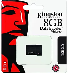 Флешка Kingston DataTraveler Micro 8GB (DTMC/8GB) Black - миниатюра 3
