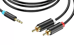 Аудио кабель Vention AUX mimi Jack 3.5mm - 2xRCA M/M cable 1м black (BCLBF) - миниатюра 3