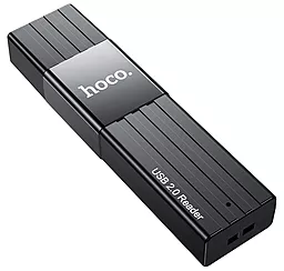Кардридер Hoco HB20 Mindful 2-in-1 USB2.0 Black - миниатюра 2