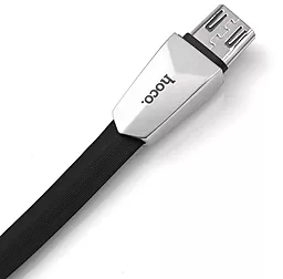 USB Кабель Hoco X4 Zinc Alloy 2-in-1 USB to micro/Lightning cable black - мініатюра 5