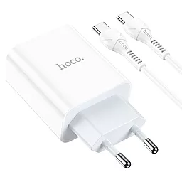 Сетевое зарядное устройство Hoco C97A PD/QC3 20W 3A + USB C-C Cable White - миниатюра 4