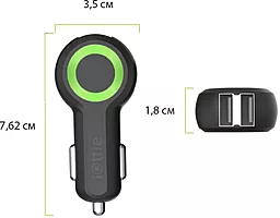 Автомобільний зарядний пристрій iOttie Dual Port USB Car Charger 2 x 2500 mAh Black (CHCRIO104BK) - мініатюра 3