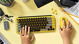 Клавиатура Logitech POP Keys Wireless Mechanical Keyboard UA Blast Yellow (920-010735) - миниатюра 8