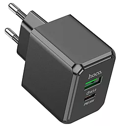 Сетевое зарядное устройство Hoco CS14A 20w PD USB-C/USB-A ports home charger + USB-C to lightning cable black - миниатюра 7