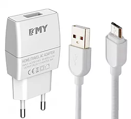Мережевий зарядний пристрій EMY MY-A101 5W + micro USB Cable White