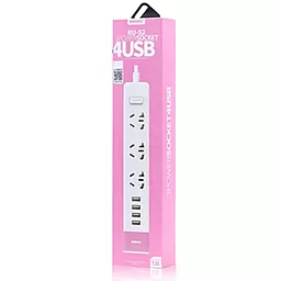 Мережевий фільтр (подовжувач) Remax RU-S2 Youth Charger 4 USB EU Pink - мініатюра 2